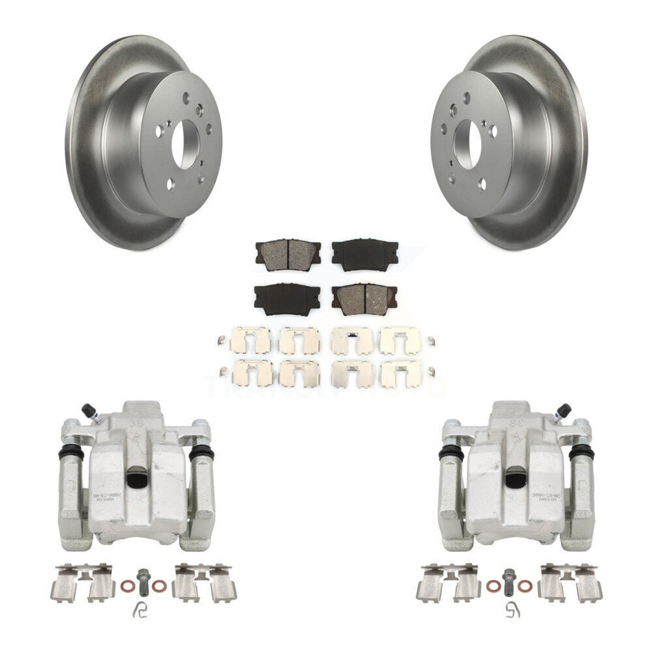Rear Brake Caliper Coat Rotors Semi-Metallic Pad Kit For Toyota Camry Lexus ES350 Avalon KCG-100315S