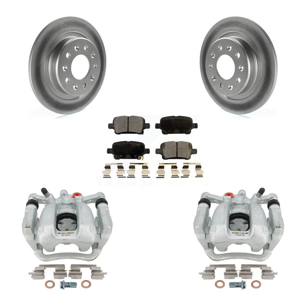 Rear Disc Brake Caliper Coated Rotors And Ceramic Pads Kit For Buick LaCrosse Regal TourX KCG-100315T by Transit Auto