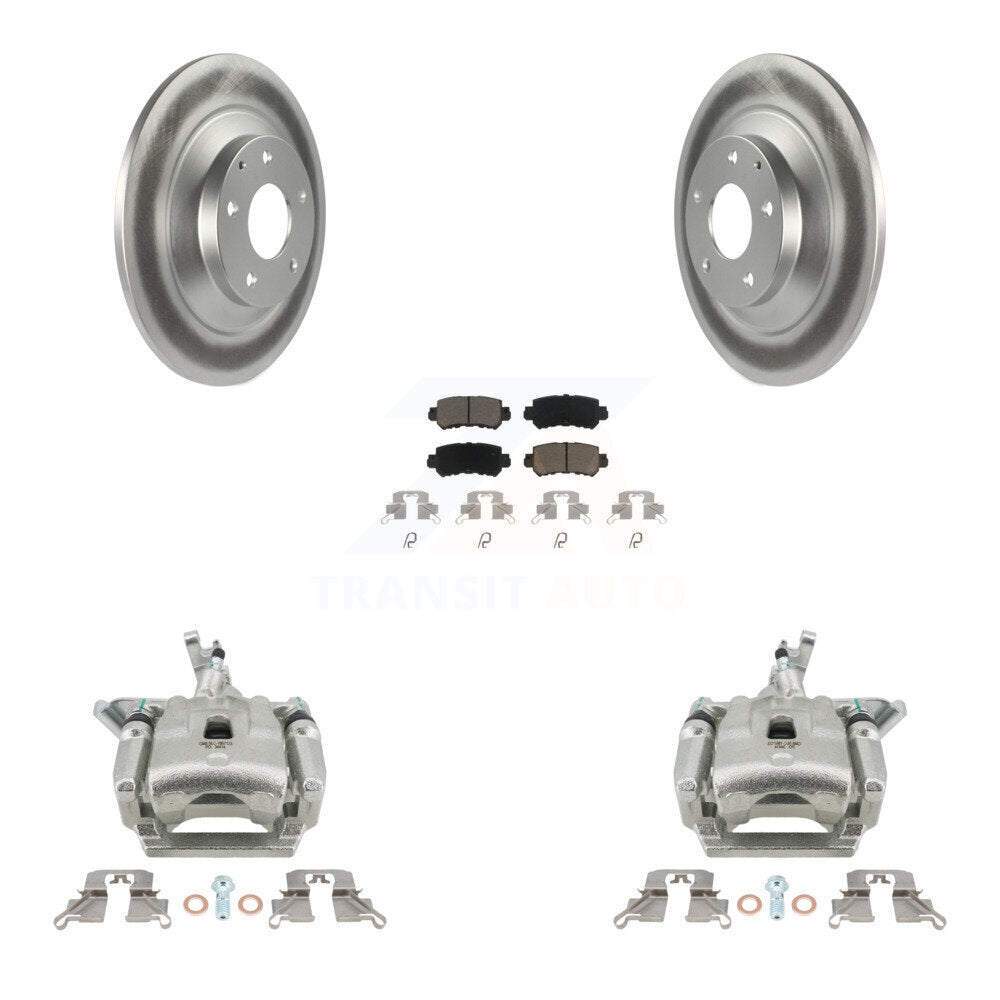 Rear Disc Brake Caliper Coated Rotors And Ceramic Pads Kit For 2013-2015 Mazda CX-5 KCG-100316C