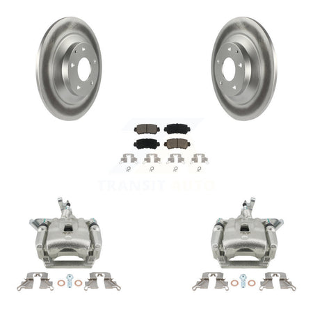 Rear Disc Brake Caliper Coated Rotors And Ceramic Pads Kit For 2013-2015 Mazda CX-5 KCG-100316C