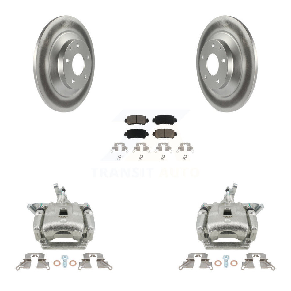 Rear Disc Brake Caliper Coated Rotors And Ceramic Pads Kit For 2013-2015 Mazda CX-5 KCG-100316C