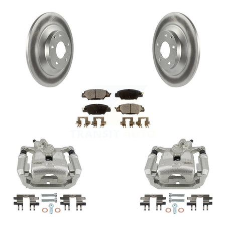 Rear Disc Brake Caliper Coated Rotors And Semi-Metallic Pad Kit For 2016-2022 Mazda CX-5 KCG-100317P