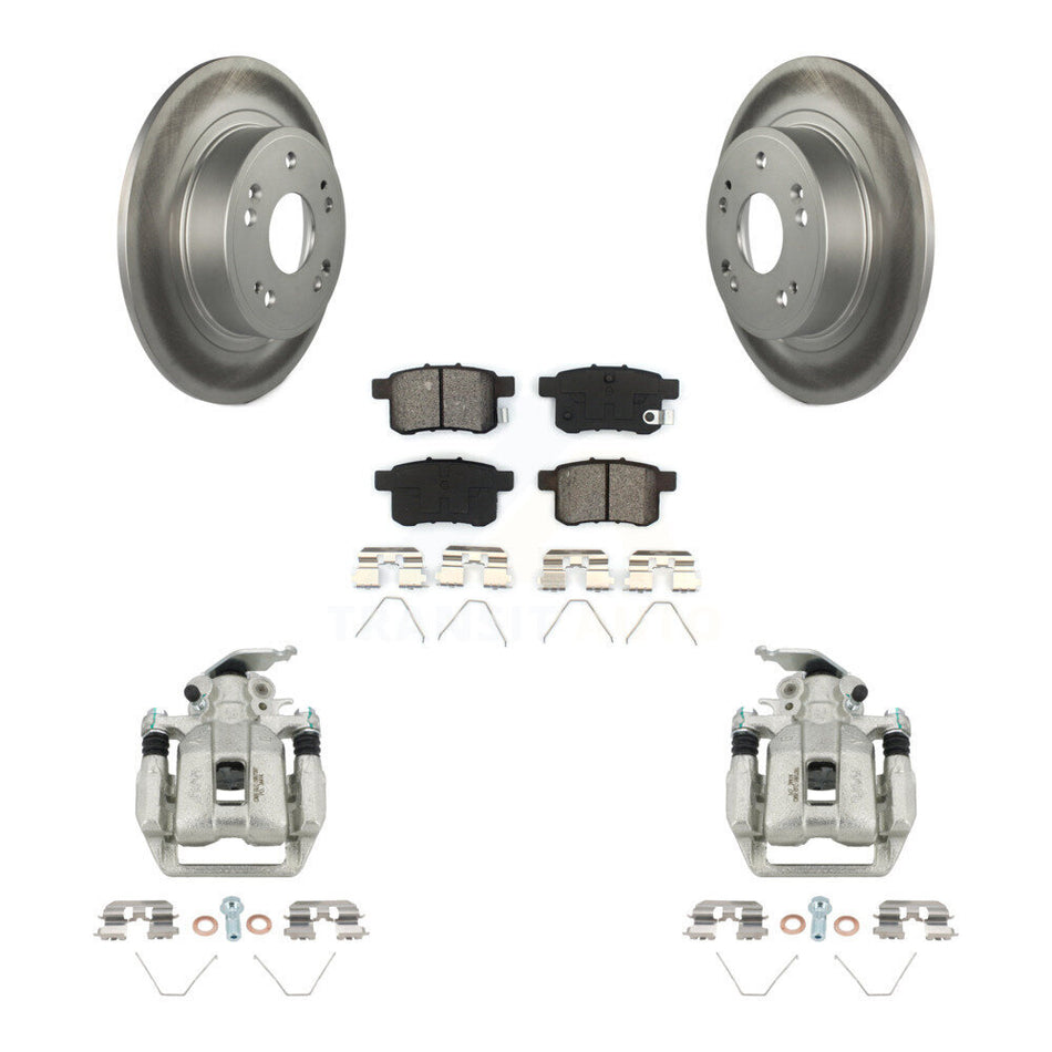 Rear Disc Brake Caliper Coated Rotors And Semi-Metallic Pads Kit For Honda Accord KCG-100317S