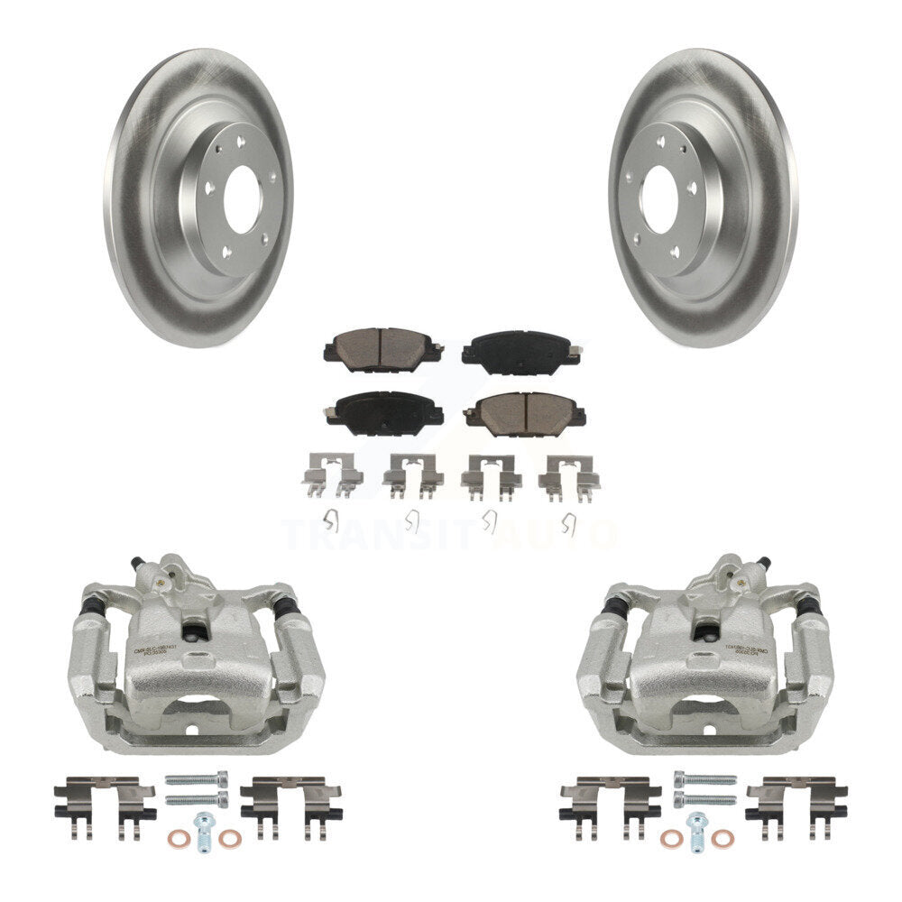Rear Disc Brake Caliper Coated Rotors And Ceramic Pads Kit For 2016-2022 Mazda CX-5 KCG-100318C