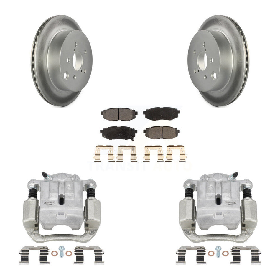 Rear Brake Caliper Coat Rotor & Semi-Metallic Pad Kit For 2014-2018 Subaru Forester 2.0L KCG-100318P