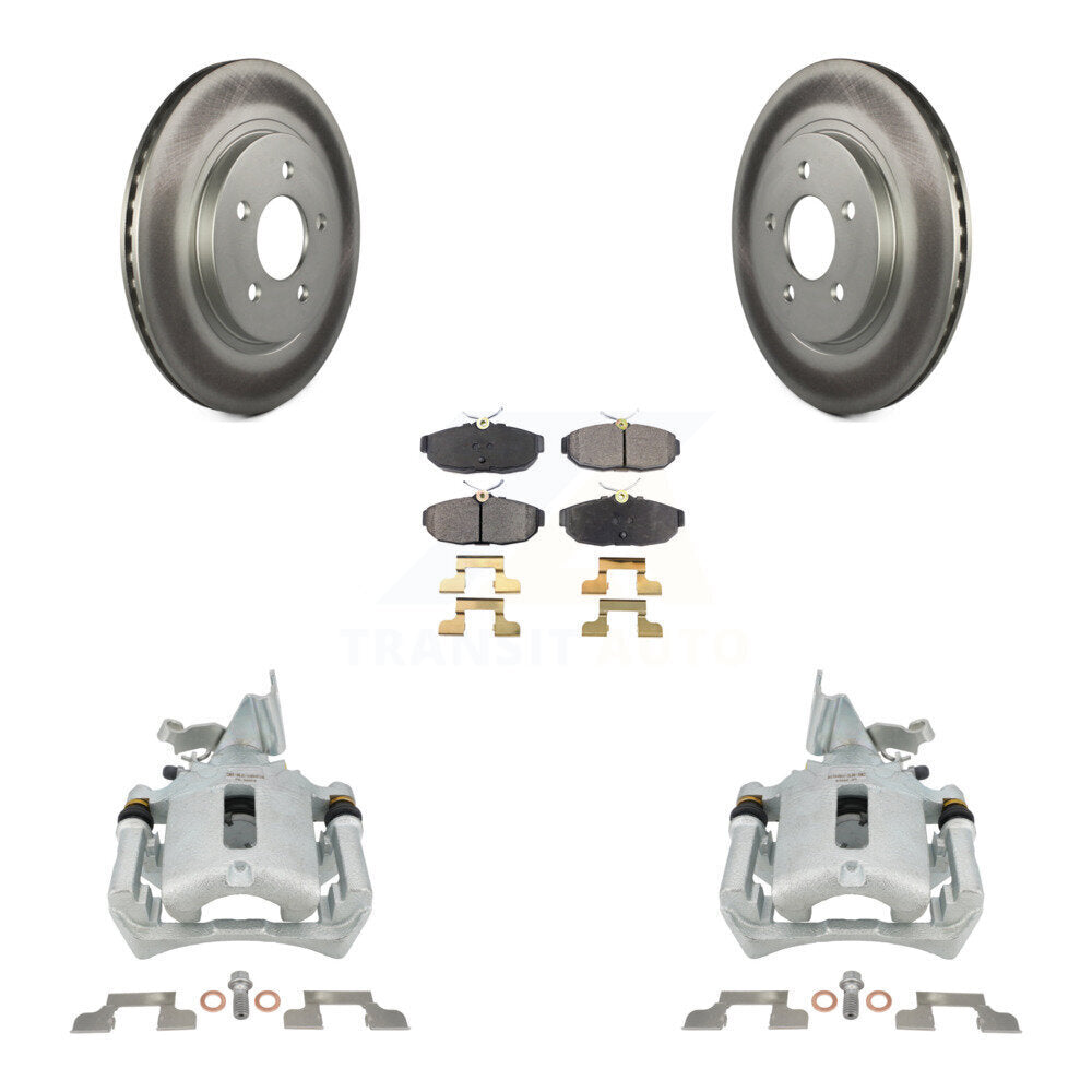 Rear Disc Brake Caliper Coated Rotors And Ceramic Pads Kit For Ford Mustang KCG-100319T
