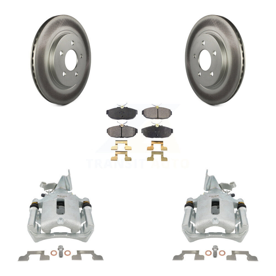 Rear Disc Brake Caliper Coated Rotors And Ceramic Pads Kit For Ford Mustang KCG-100319T