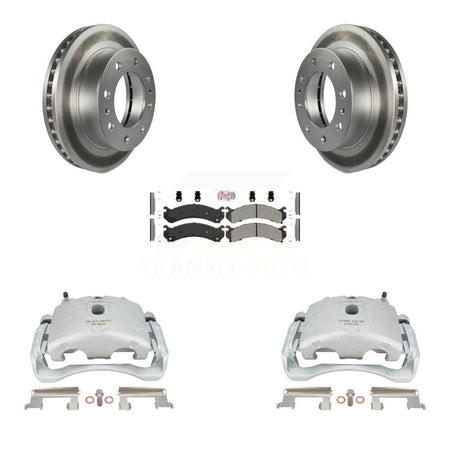 Front Brake Caliper Coat Rotor & Semi-Metallic Pad Kit For Chevrolet Silverado 2500 HD GMC Sierra Express Cadillac DeVille Savana 3500 Hummer H2 Classic 1500 Suburban Yukon XL KCG-100321N by Transit Auto