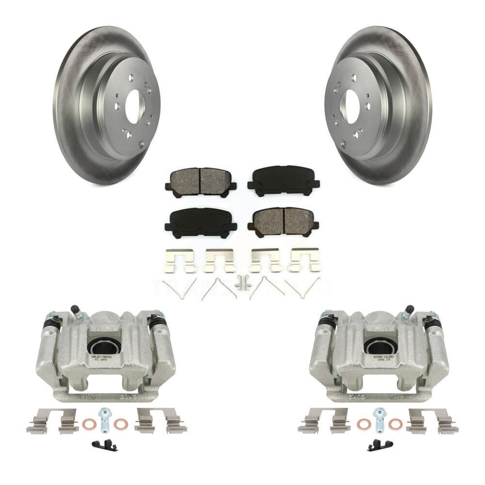 Rear Disc Brake Caliper Coated Rotors And Semi-Metallic Pads Kit For Acura MDX ZDX KCG-100321S by Transit Auto