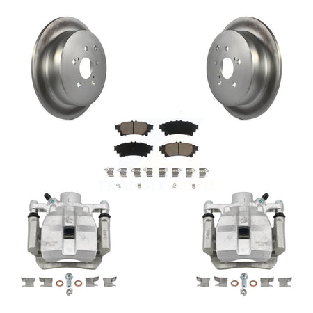 Rear Disc Brake Caliper Coat Rotors Ceramic Pad Kit For Toyota Sienna Lexus RX350 RX450h KCG-100322C