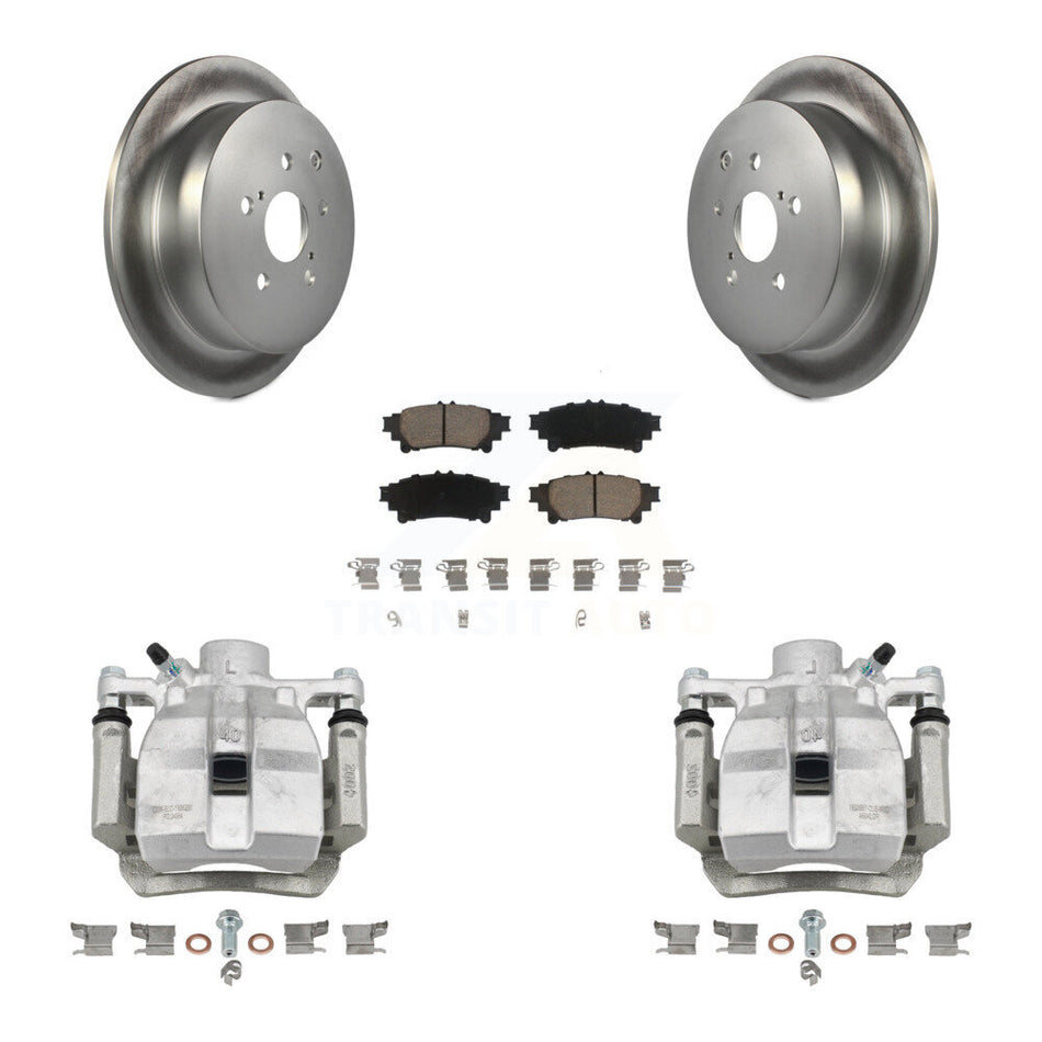 Rear Disc Brake Caliper Coat Rotors Ceramic Pad Kit For Toyota Sienna Lexus RX350 RX450h KCG-100322C