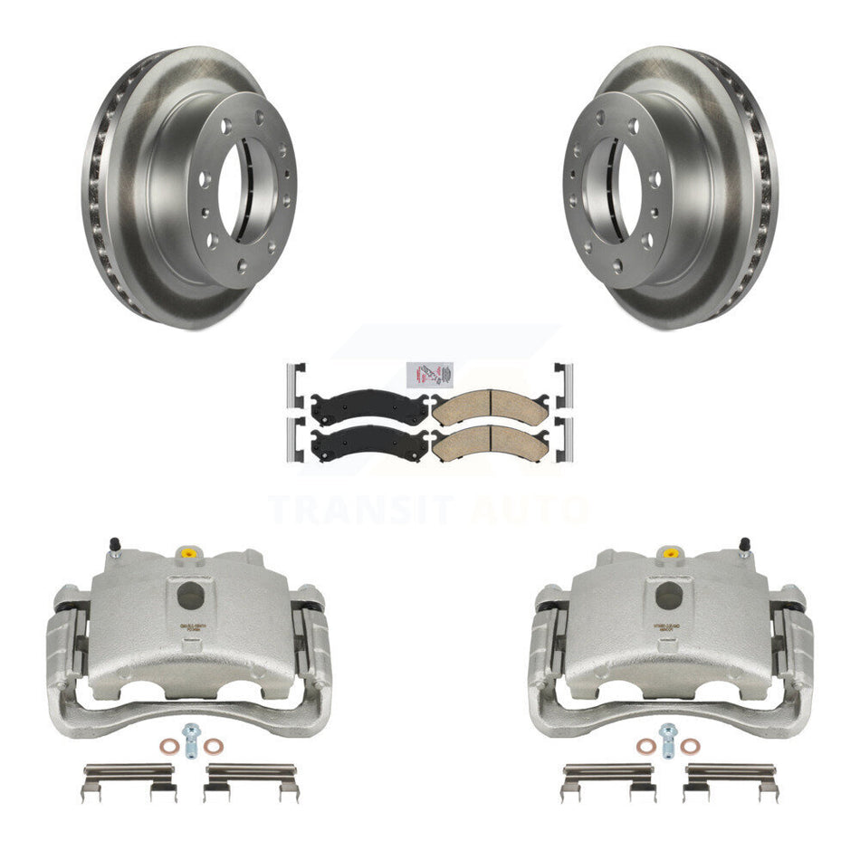 Front Disc Brake Caliper Coat Rotors & Ceramic Pad Kit For Chevrolet Silverado 2500 HD GMC Sierra Express Cadillac DeVille Savana 3500 Hummer H2 Classic 1500 Suburban Yukon XL KCG-100322N