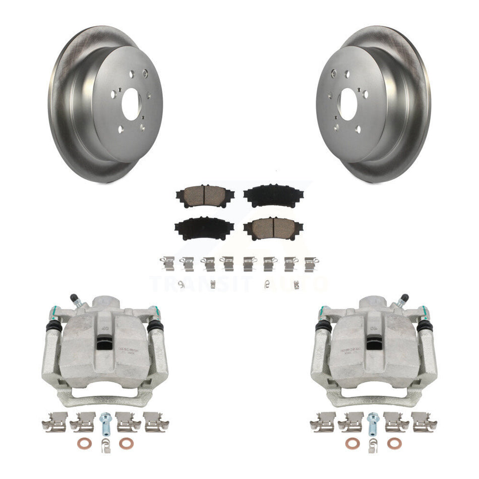 Rear Disc Brake Caliper Coated Rotors And Ceramic Pads Kit For Toyota Highlander Sienna Lexus RX350 RX450h KCG-100323C by Transit Auto