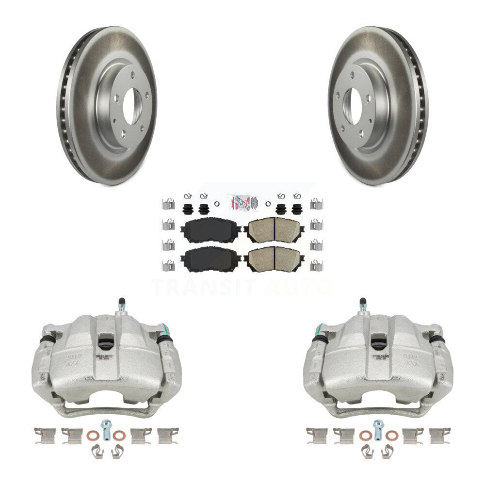 Front Disc Brake Caliper Coated Rotors And Ceramic Pads Kit For Mazda 6 KCG-100324N