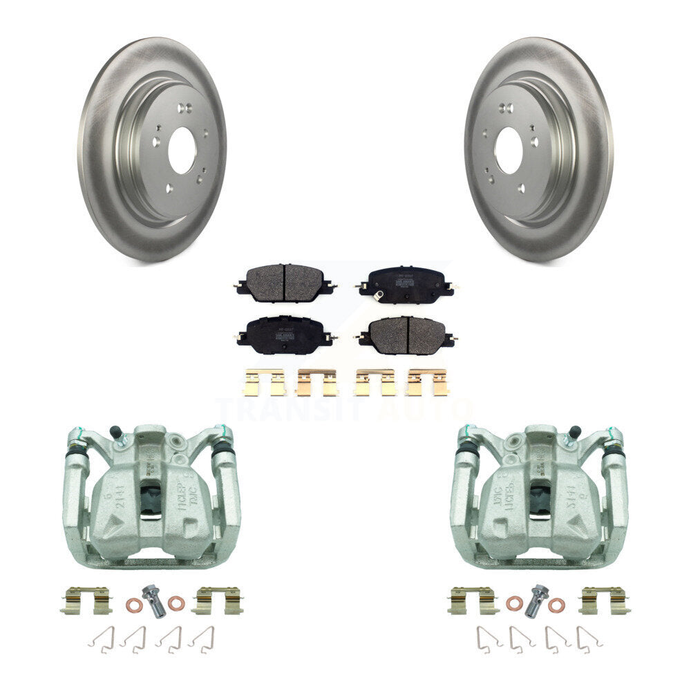 Rear Disc Brake Caliper Coated Rotors And Semi-Metallic Pad Kit For 2017-2022 Honda CR-V KCG-100324P