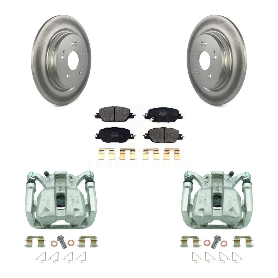Rear Disc Brake Caliper Coated Rotors And Semi-Metallic Pad Kit For 2017-2022 Honda CR-V KCG-100324P