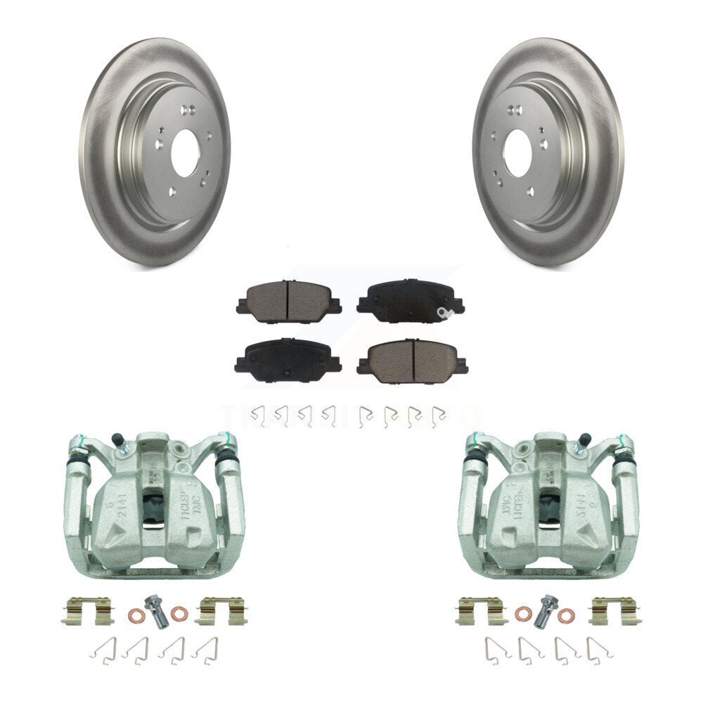 Rear Disc Brake Caliper Coated Rotors And Ceramic Pads Kit For 2017-2022 Honda CR-V KCG-100325C
