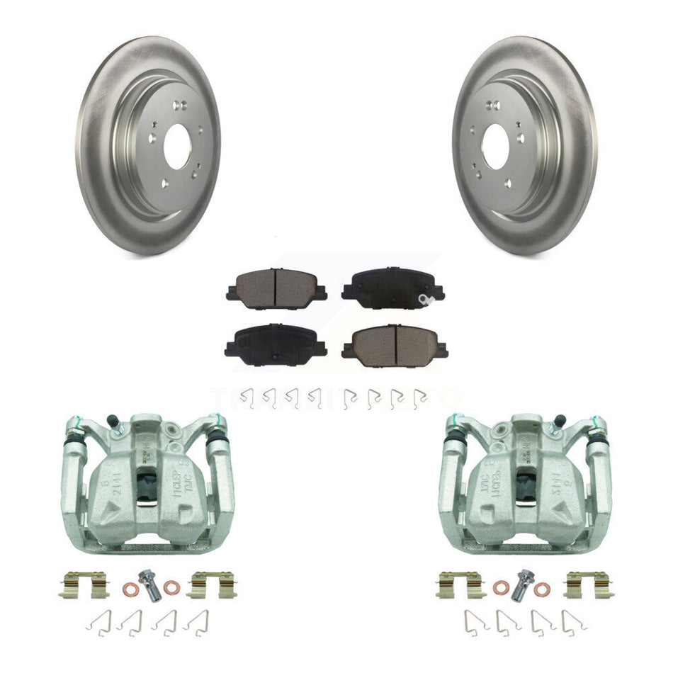 Rear Disc Brake Caliper Coated Rotors And Ceramic Pads Kit For 2017-2022 Honda CR-V KCG-100325C