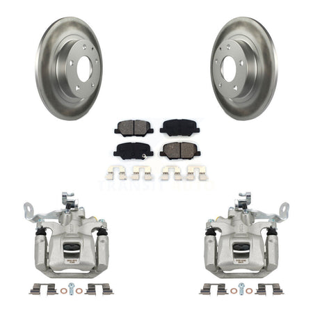 Rear Disc Brake Caliper Coated Rotors And Semi-Metallic Pads Kit For 2014-2015 Mazda 6 KCG-100325S