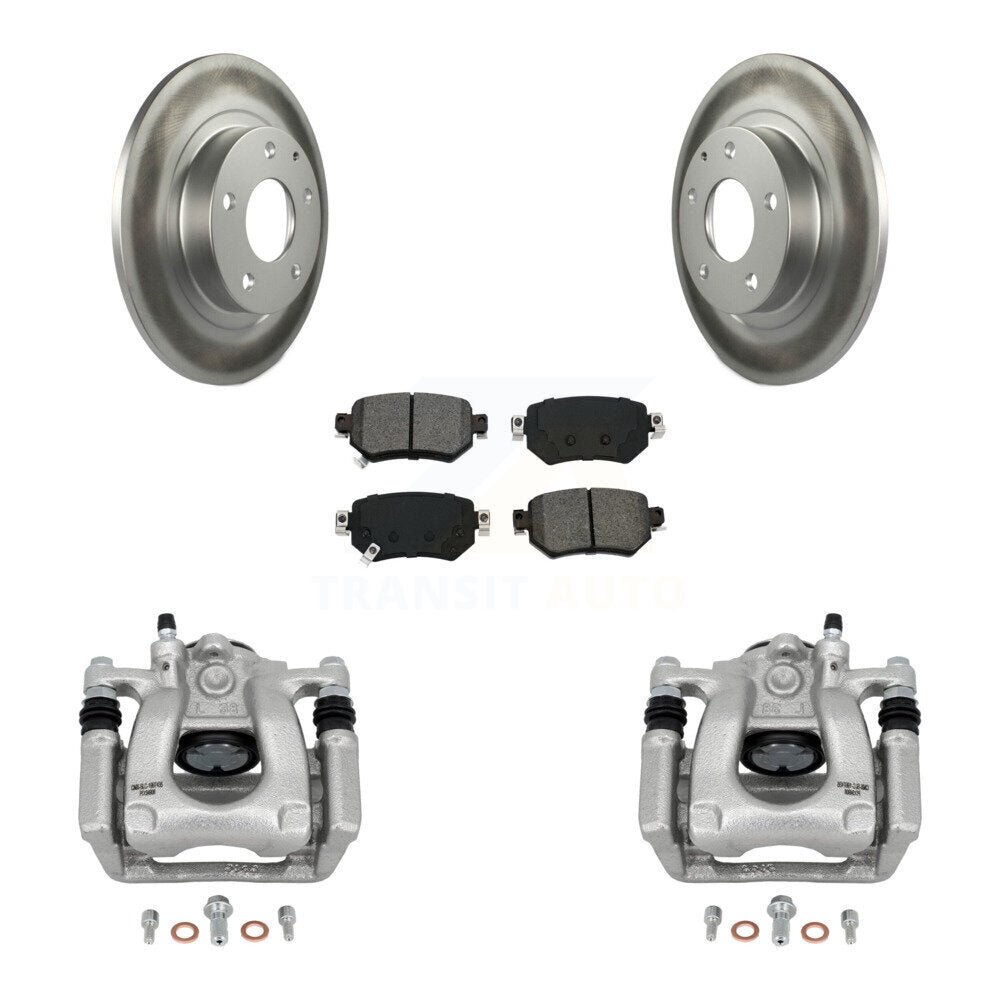Rear Disc Brake Caliper Coated Rotors And Semi-Metallic Pads Kit For 2016-2021 Mazda 6 KCG-100326S