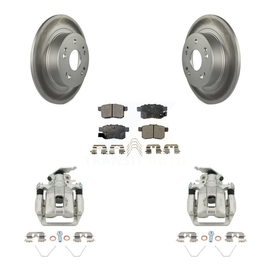 Rear Disc Brake Caliper Coated Rotors And Semi-Metallic Pads Kit For Honda Accord KCG-100327P