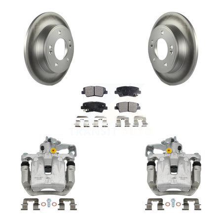 Rear Brake Caliper Coat Rotors Ceramic Pad Kit For Hyundai Elantra GT Kia Forte Veloster KCG-100328T