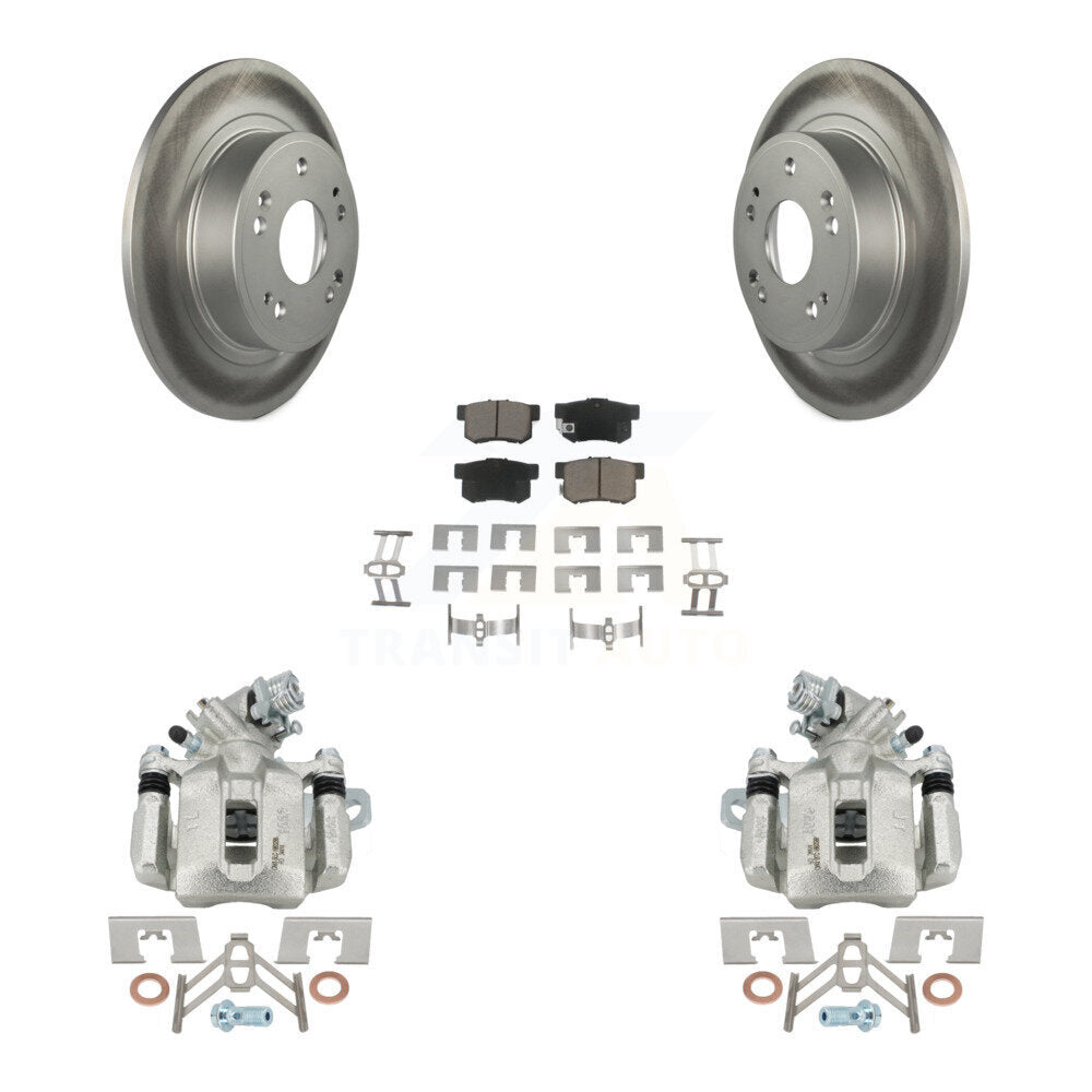 Rear Disc Brake Caliper Coated Rotors And Ceramic Pads Kit For 2016-2018 Acura ILX KCG-100329C