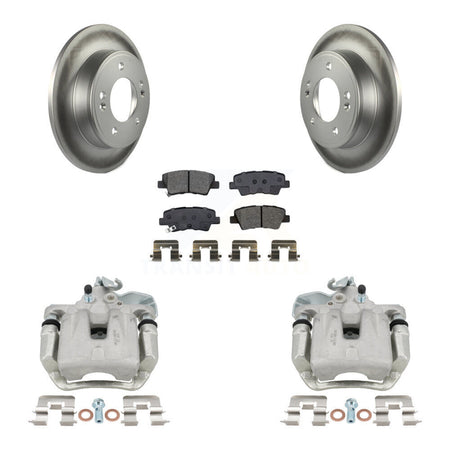 Rear Disc Brake Caliper Coated Rotors And Semi-Metallic Pads Kit For 2017-2018 Kia Soul KCG-100330S