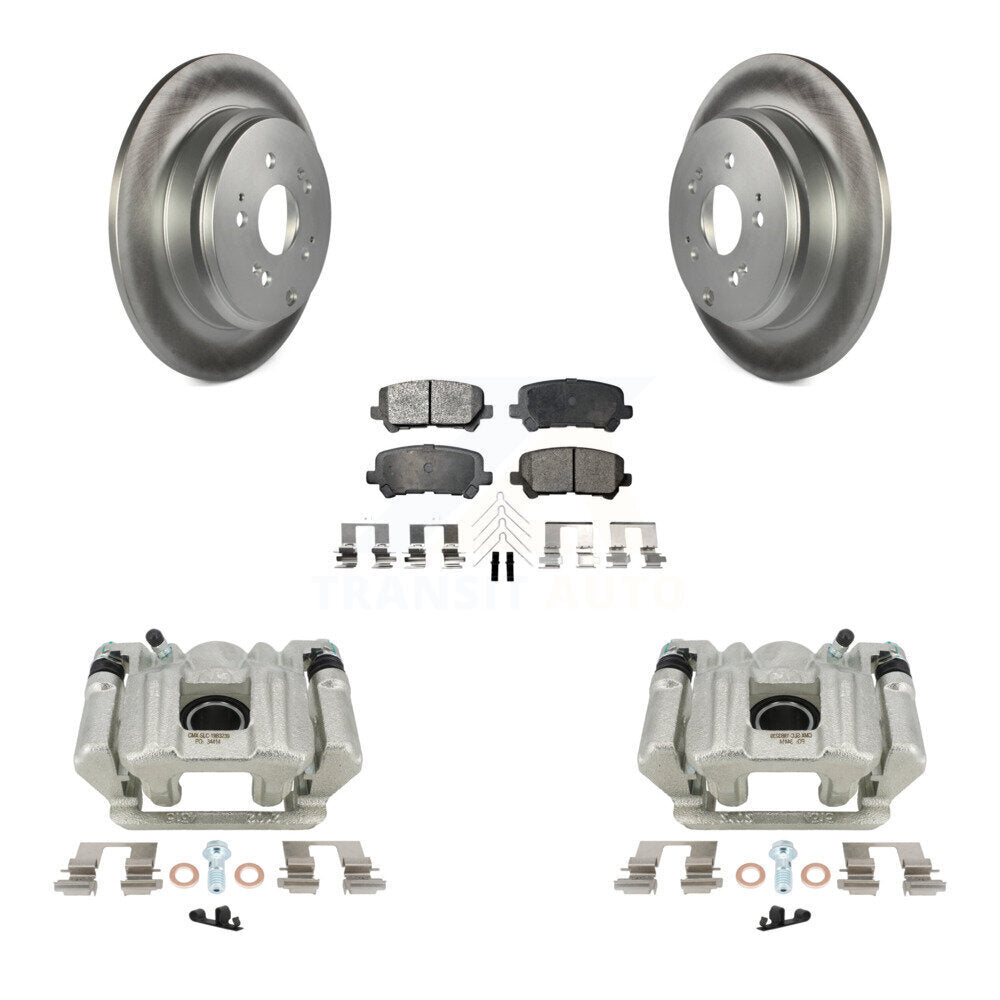 Rear Disc Brake Caliper Coated Rotors And Semi-Metallic Pads Kit For Acura MDX ZDX KCG-100331P by Transit Auto