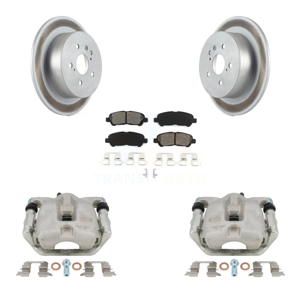 Rear Disc Brake Caliper Coat Rotor Semi-Metallic Pad Kit For 2008-2013 Toyota Highlander KCG-100331S