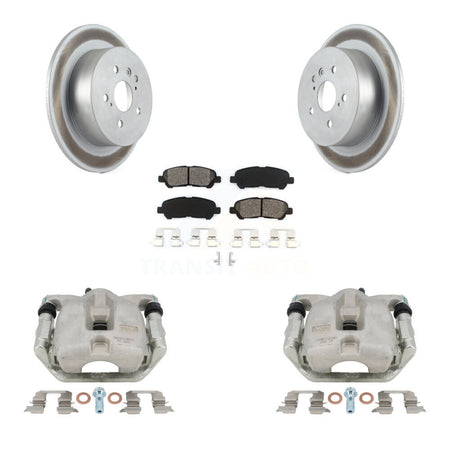 Rear Disc Brake Caliper Coat Rotor Semi-Metallic Pad Kit For 2008-2013 Toyota Highlander KCG-100331S