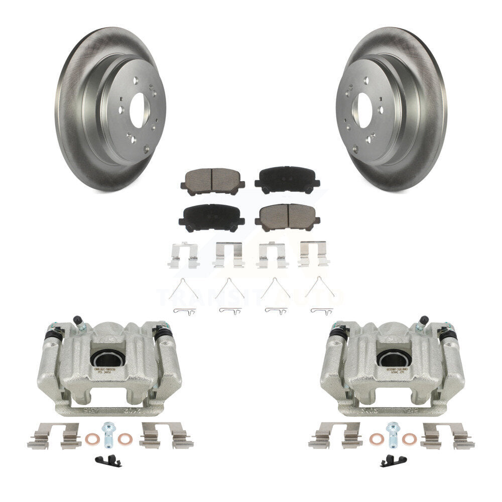 Rear Disc Brake Caliper Coated Rotors And Ceramic Pads Kit For Acura MDX ZDX KCG-100332C by Transit Auto