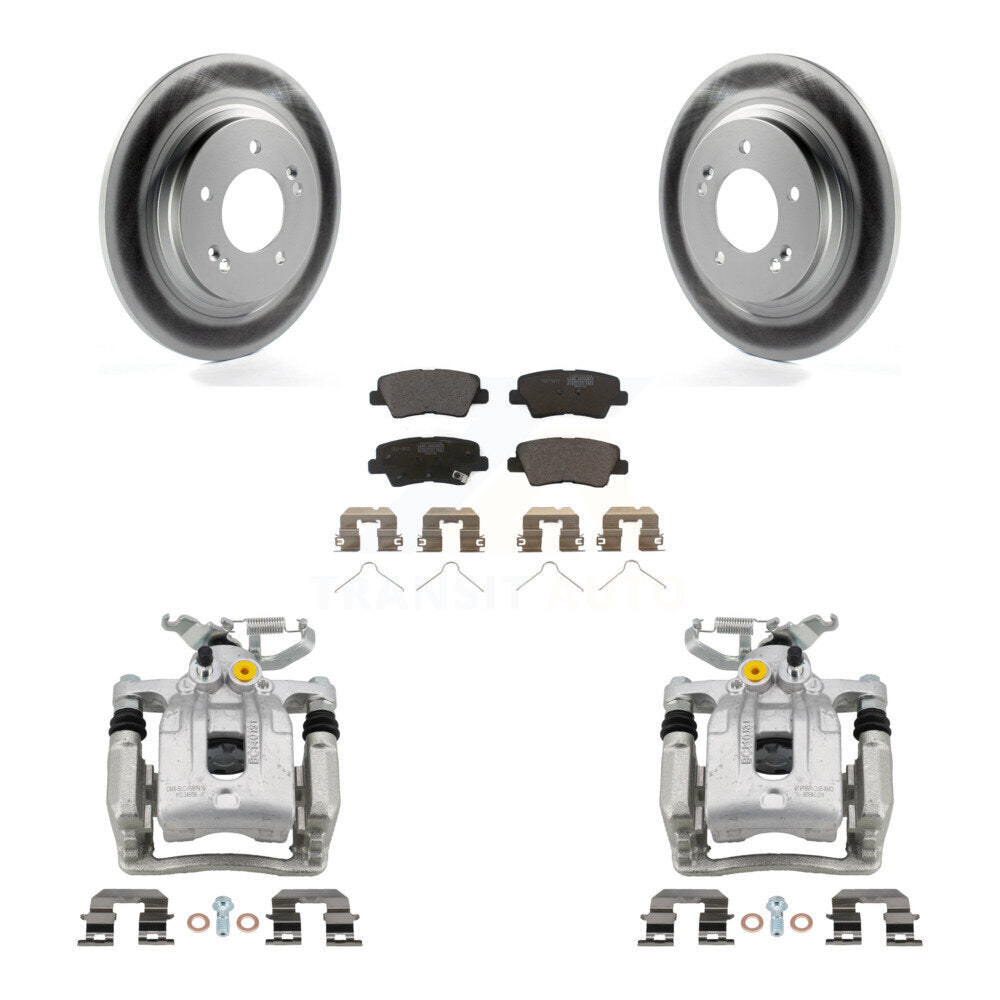 Rear Disc Brake Caliper Coated Rotors And Ceramic Pads Kit For Hyundai Ioniq Kia Niro KCG-100332T
