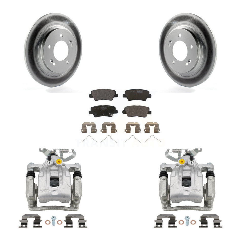 Rear Disc Brake Caliper Coated Rotors And Ceramic Pads Kit For Hyundai Ioniq Kia Niro KCG-100332T