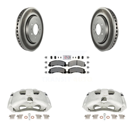 Front Disc Brake Caliper Coated Rotors And Semi-Metallic Pads Kit For Ford Expedition Lincoln Navigator KCG-100335N by Transit Auto