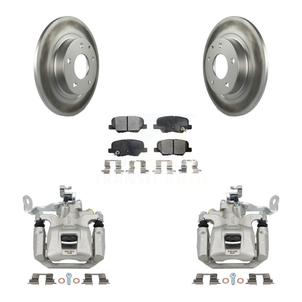Rear Disc Brake Caliper Coated Rotors And Semi-Metallic Pads Kit For 2014-2015 Mazda 6 KCG-100335P
