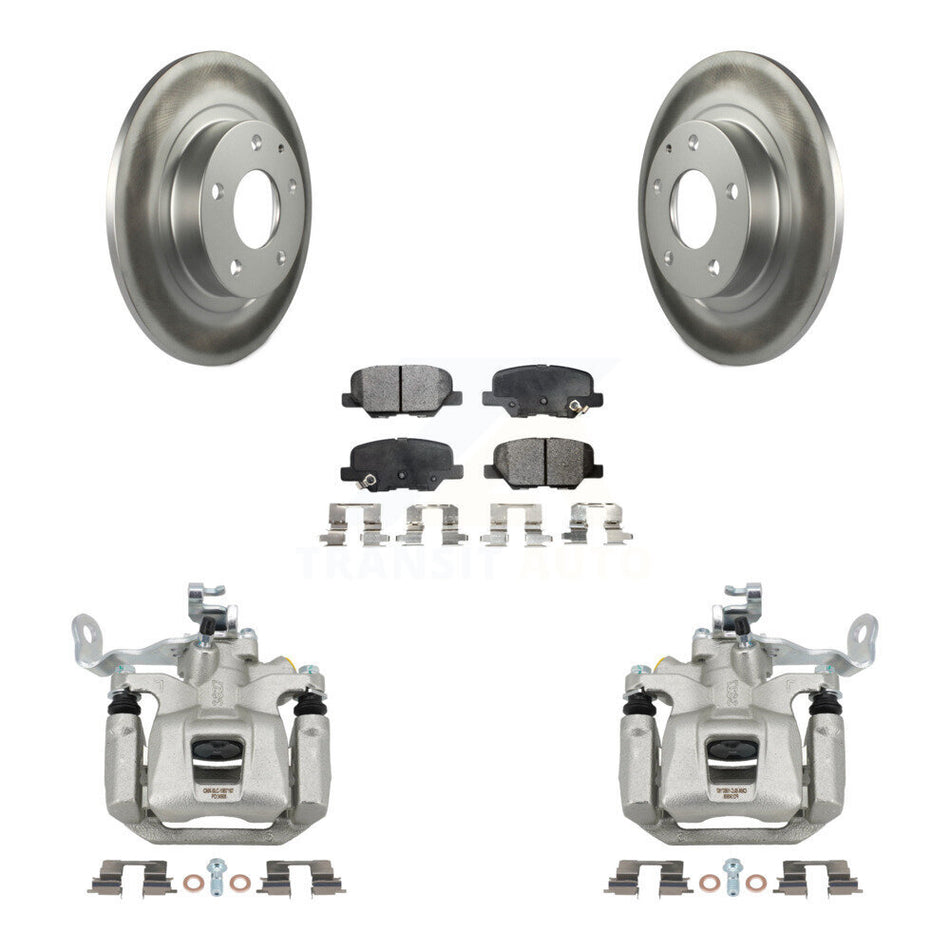 Rear Disc Brake Caliper Coated Rotors And Semi-Metallic Pads Kit For 2014-2015 Mazda 6 KCG-100335P