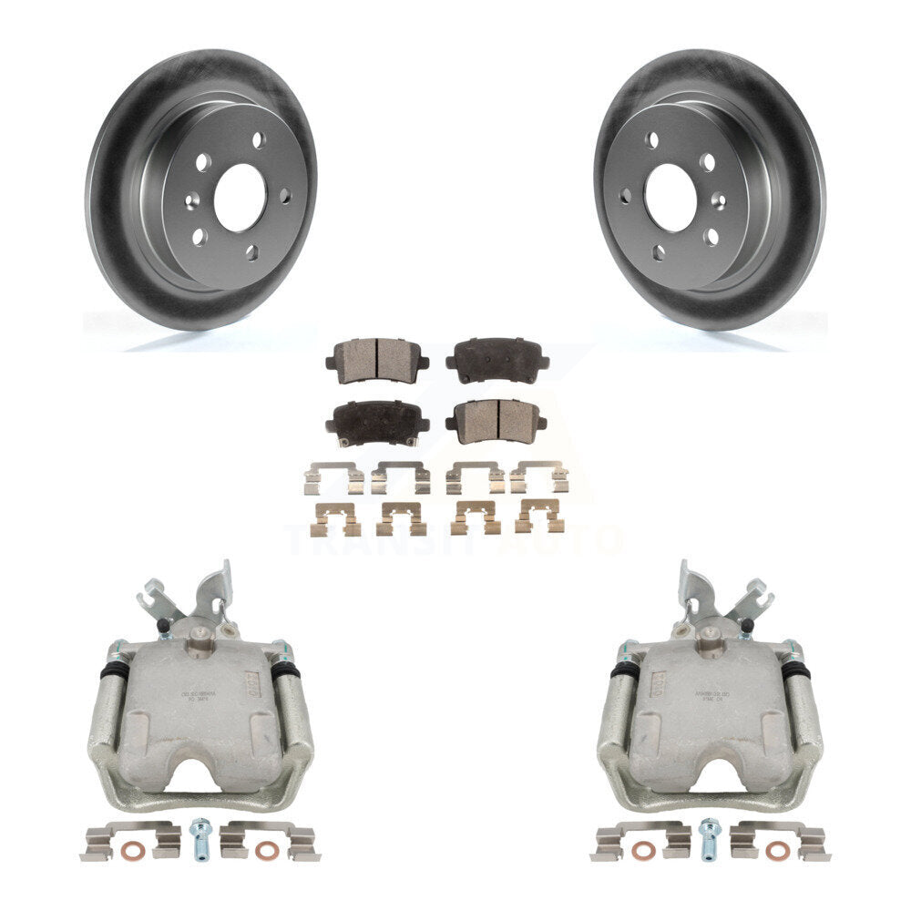 Rear Disc Brake Caliper Coated Rotors And Ceramic Pads Kit For Buick LaCrosse Regal With Solid Rotor KCG-100335T by Transit Auto