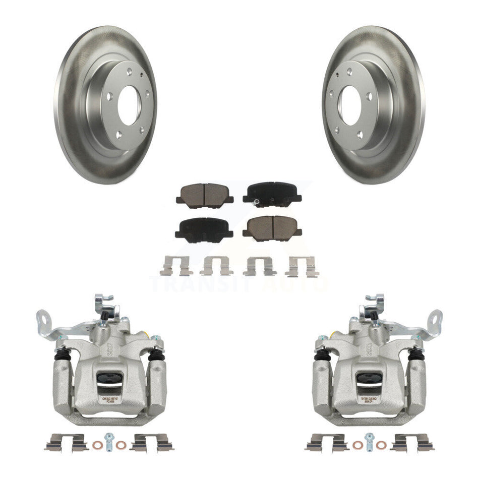 Rear Disc Brake Caliper Coated Rotors And Ceramic Pads Kit For 2014-2015 Mazda 6 KCG-100336C