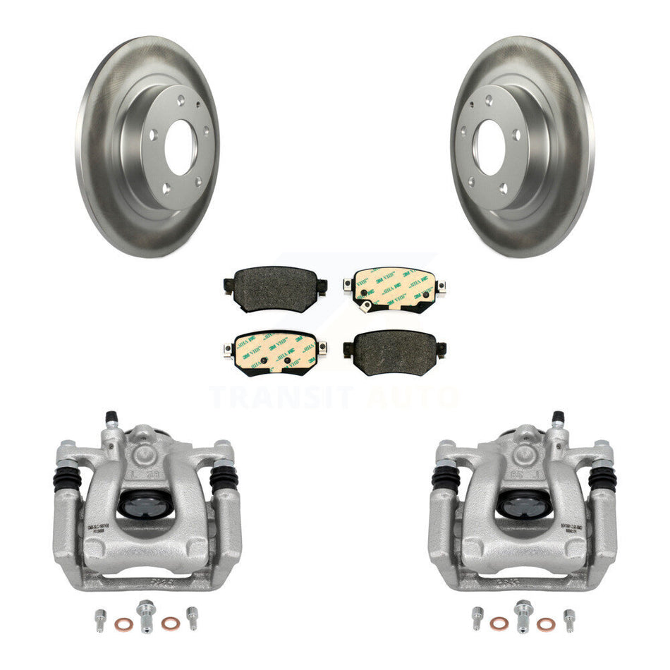 Rear Disc Brake Caliper Coated Rotors And Semi-Metallic Pads Kit For 2016-2021 Mazda 6 KCG-100336P