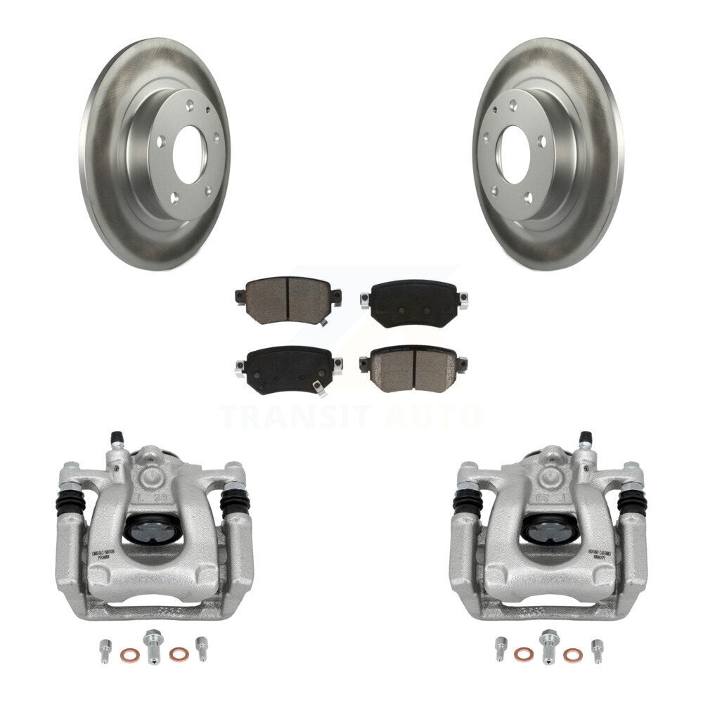Rear Disc Brake Caliper Coated Rotors And Ceramic Pads Kit For 2016-2021 Mazda 6 KCG-100337C