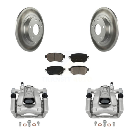 Rear Disc Brake Caliper Coated Rotors And Ceramic Pads Kit For 2016-2021 Mazda 6 KCG-100337C