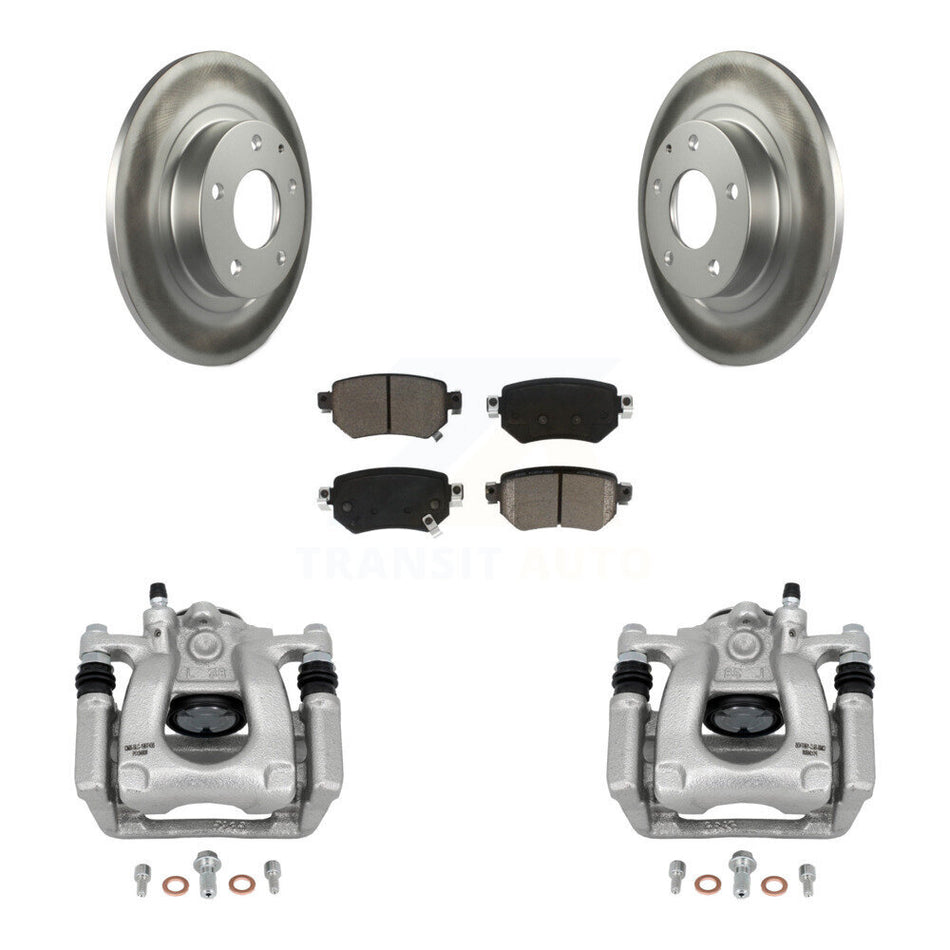 Rear Disc Brake Caliper Coated Rotors And Ceramic Pads Kit For 2016-2021 Mazda 6 KCG-100337C