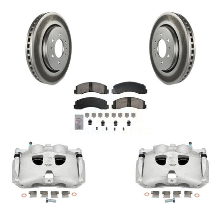 Front Brake Caliper Coat Rotor And Ceramic Pad Kit For Ford Expedition Lincoln Navigator KCG-100337N