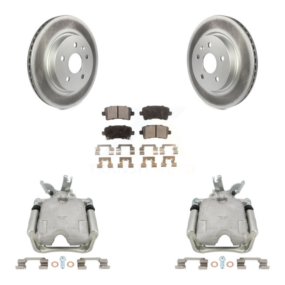 Rear Disc Brake Caliper Coated Rotors And Ceramic Pads Kit For 2014-2015 Chevrolet Malibu 2.0L with Turbocharged With 17" Factory Wheels KCG-100337T by Transit Auto