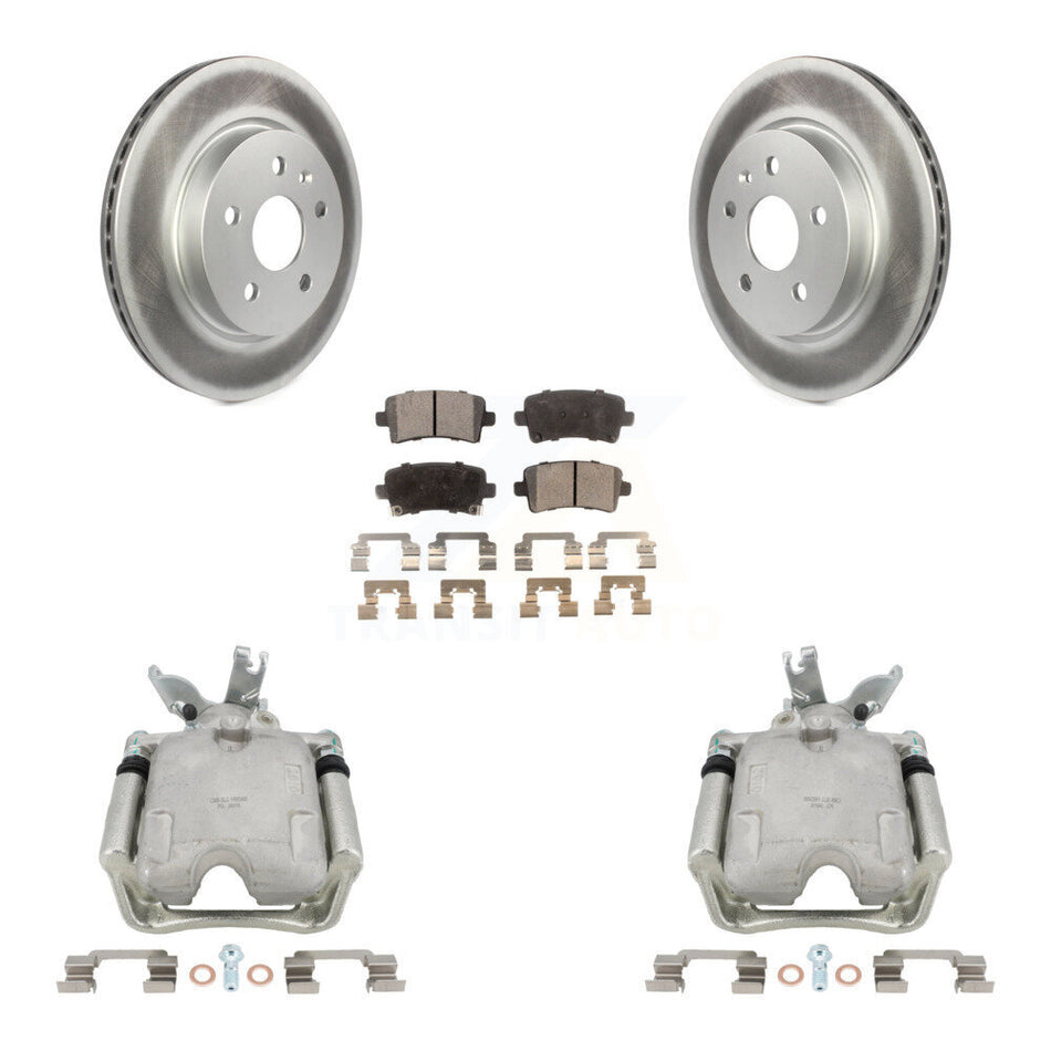 Rear Disc Brake Caliper Coated Rotors And Ceramic Pads Kit For 2014-2015 Chevrolet Malibu 2.0L with Turbocharged With 17" Factory Wheels KCG-100337T