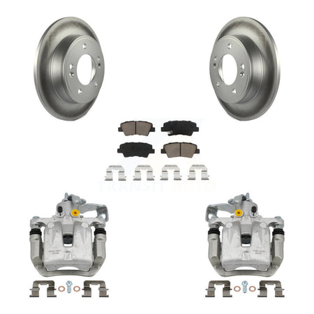 Rear Brake Caliper Coat Rotors Ceramic Pad Kit For Hyundai Elantra GT Kia Forte Veloster KCG-100338C