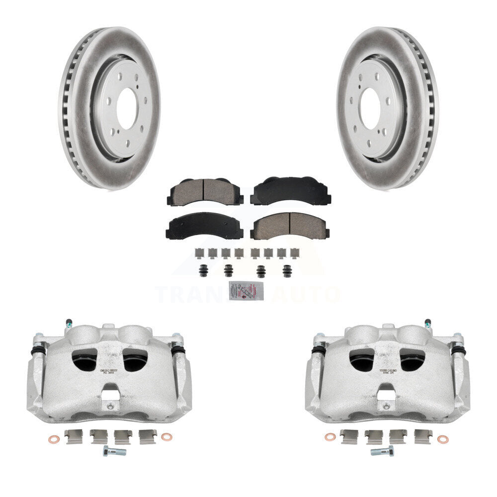 Front Brake Caliper Coat Rotors & Ceramic Pad Kit For 10-11 Ford F-150 With 7 Lug Wheels KCG-100340N