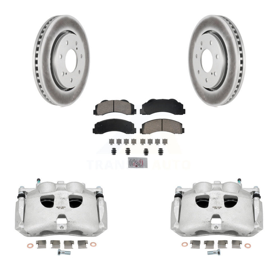 Front Brake Caliper Coat Rotors & Ceramic Pad Kit For 10-11 Ford F-150 With 7 Lug Wheels KCG-100340N
