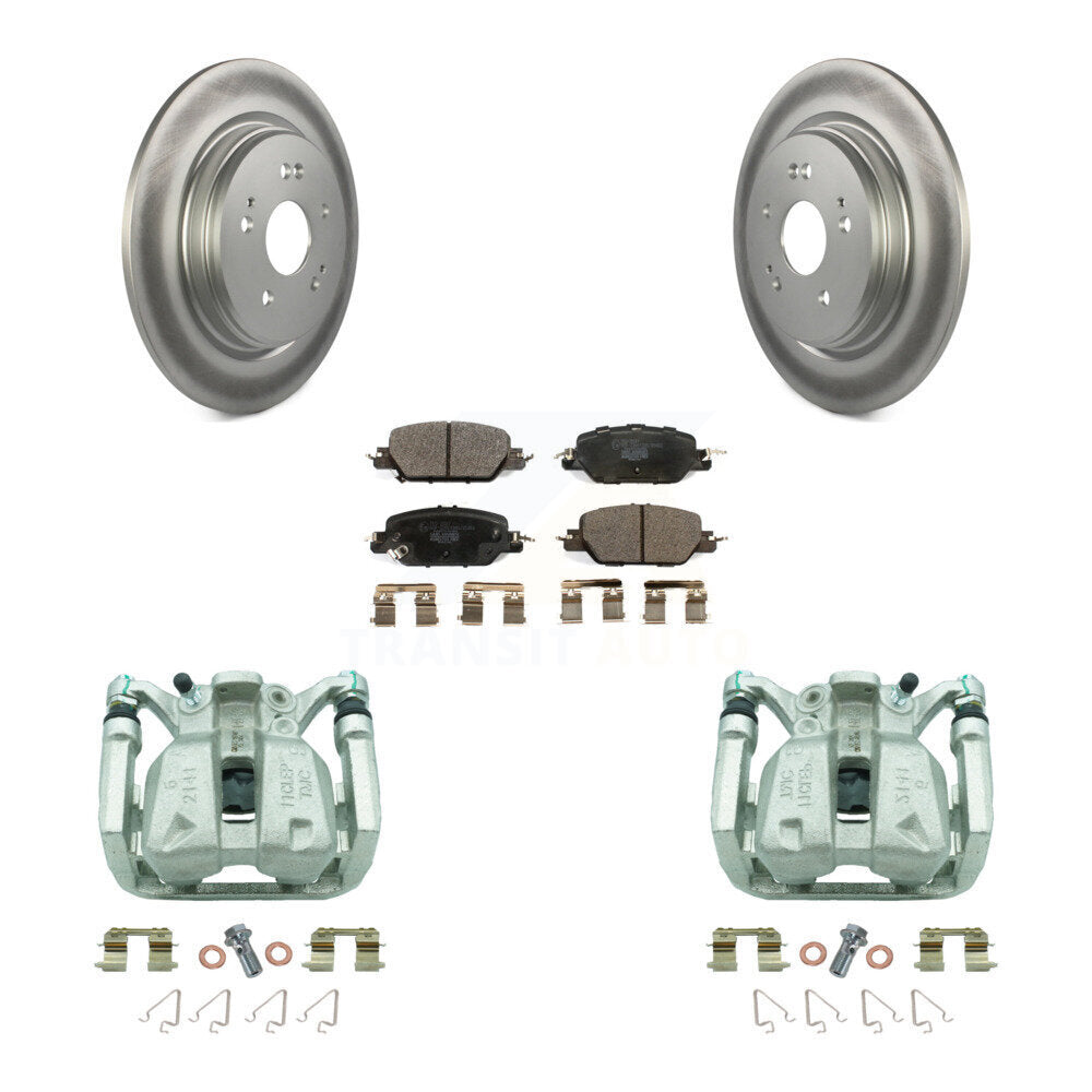 Rear Disc Brake Caliper Coated Rotors And Ceramic Pads Kit For 2017-2022 Honda CR-V KCG-100341T